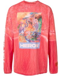 rotes Mit Batikmuster Langarmshirt