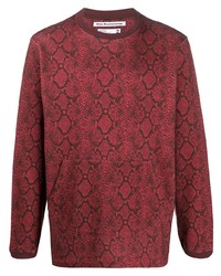 rotes Langarmshirt mit Schlangenmuster