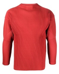 rotes Langarmshirt von Homme Plissé Issey Miyake