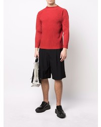 rotes Langarmshirt von Homme Plissé Issey Miyake