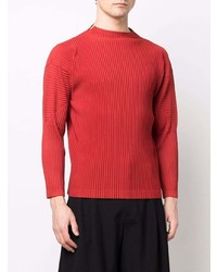 rotes Langarmshirt von Homme Plissé Issey Miyake