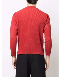 rotes Langarmshirt von Homme Plissé Issey Miyake