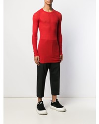 rotes Langarmshirt von Rick Owens