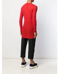 rotes Langarmshirt von Rick Owens