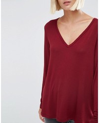 rotes Langarmshirt von Asos