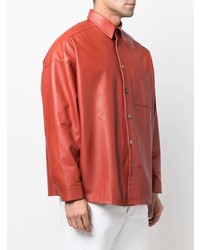 rotes Lederlangarmhemd von Marni