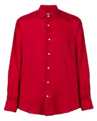 rotes Leinen Langarmhemd von Aspesi
