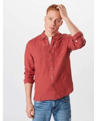 rotes Leinen Langarmhemd von Pepe Jeans