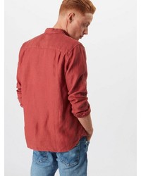 rotes Leinen Langarmhemd von Pepe Jeans