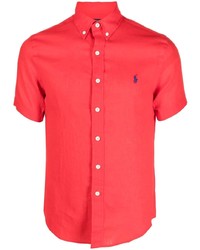 rotes Leinen Polohemd von Polo Ralph Lauren