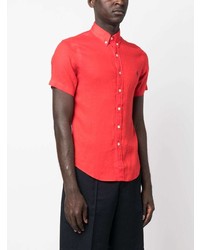 rotes Leinen Polohemd von Polo Ralph Lauren