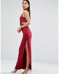 rotes Maxikleid mit Ausschnitten von Asos