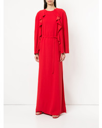 rotes Maxikleid mit Rüschen von Goen.J