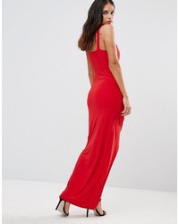 rotes Maxikleid mit Schlitz von Honor Gold