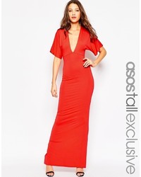 rotes Maxikleid von Asos