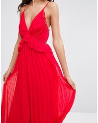 rotes Maxikleid