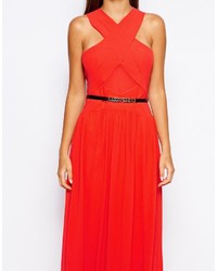 rotes Maxikleid