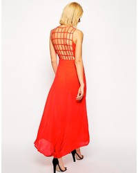 rotes Maxikleid