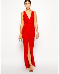 rotes Maxikleid