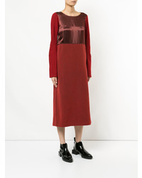 rotes Midikleid aus Satin von Junya Watanabe Comme Des Garçons Vintage