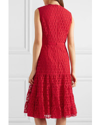 rotes Midikleid aus Spitze von Giambattista Valli