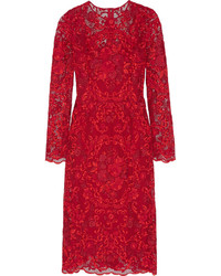 rotes Midikleid aus Spitze von Dolce & Gabbana