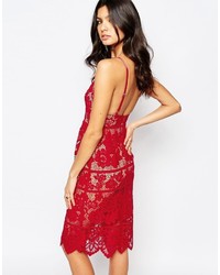 rotes Midikleid aus Spitze von For Love & Lemons