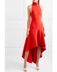 rotes Midikleid mit Rüschen von SOLACE London