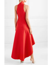 rotes Midikleid mit Rüschen von SOLACE London