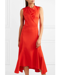 rotes Midikleid von Victoria Beckham