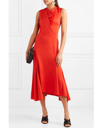 rotes Midikleid von Victoria Beckham