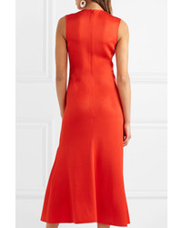 rotes Midikleid von Victoria Beckham