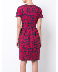 rotes Midikleid von Oscar de la Renta