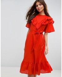 rotes Midikleid von Asos