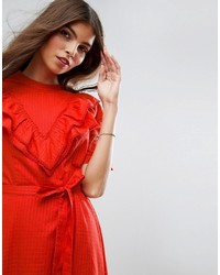 rotes Midikleid von Asos