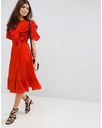 rotes Midikleid von Asos