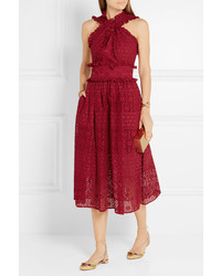 rotes Midikleid von Oscar de la Renta