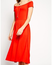 rotes Midikleid von Asos