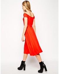 rotes Midikleid von Asos