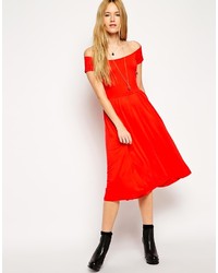 rotes Midikleid von Asos