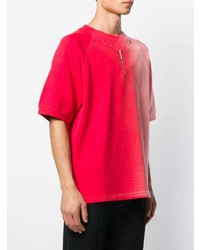 rotes T-Shirt mit einem Rundhalsausschnitt mit Farbverlauf von Diesel Red Tag