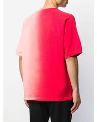 rotes T-Shirt mit einem Rundhalsausschnitt mit Farbverlauf von Diesel Red Tag