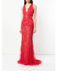 rotes Pailletten Ballkleid von Zuhair Murad