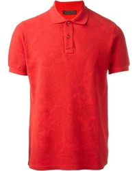 rotes Polohemd mit Paisley-Muster