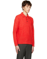 rotes Polohemd von Solid Homme