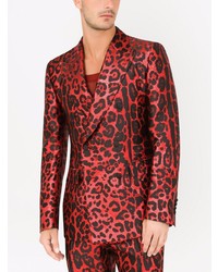 rotes Sakko mit Leopardenmuster von Dolce & Gabbana