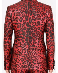 rotes Sakko mit Leopardenmuster von Dolce & Gabbana