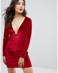 rotes figurbetontes Kleid aus Samt von Oeuvre