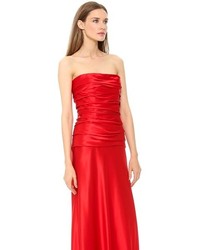 rotes Satin Ballkleid von Alberta Ferretti