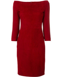 rotes schulterfreies Kleid aus Seide von The Row